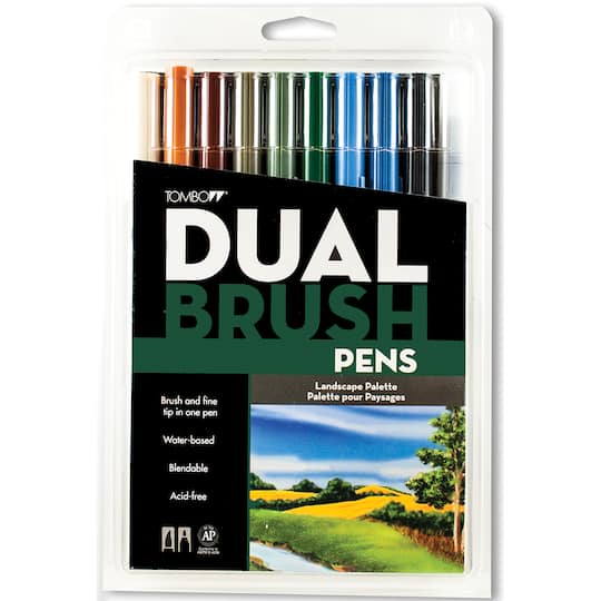 Tombow Dual Brush Pen 10-Pen Set, Landscape